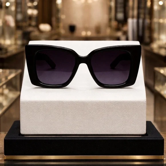 Sophisticated Black Square Sunglasses - Picture 2 of 4